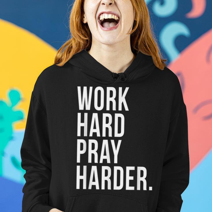 Work Hard Pray Harder God Prayer Christian Catholic Women Hoodie Gifts for Her