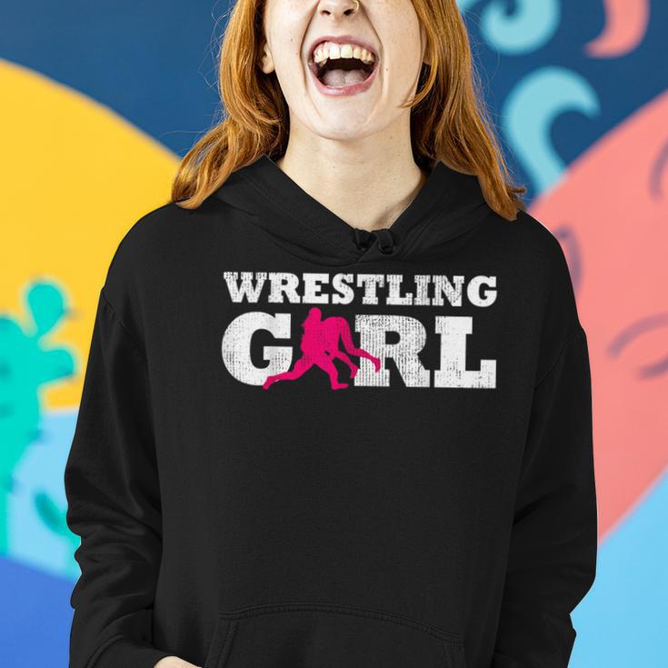 Wrestling Girl Player Silhouette Sport Women Hoodie Gifts for Her