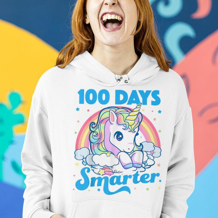 100 Days Smarter Unicorn Girls Teacher 100Th Day Of School Women Hoodie Gifts for Her