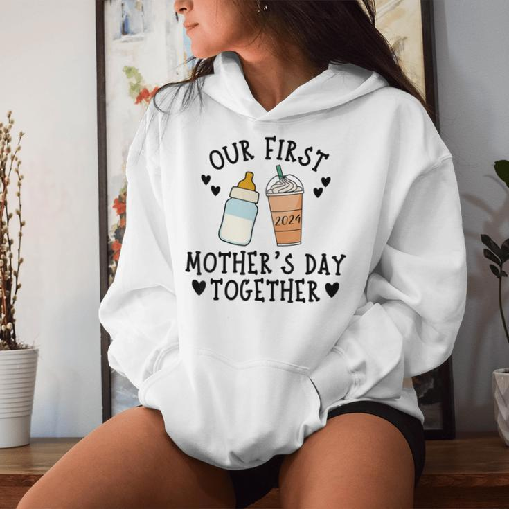 2024 Our First Mother's Day Together New Mom Coffee Lover Women Hoodie Gifts for Her