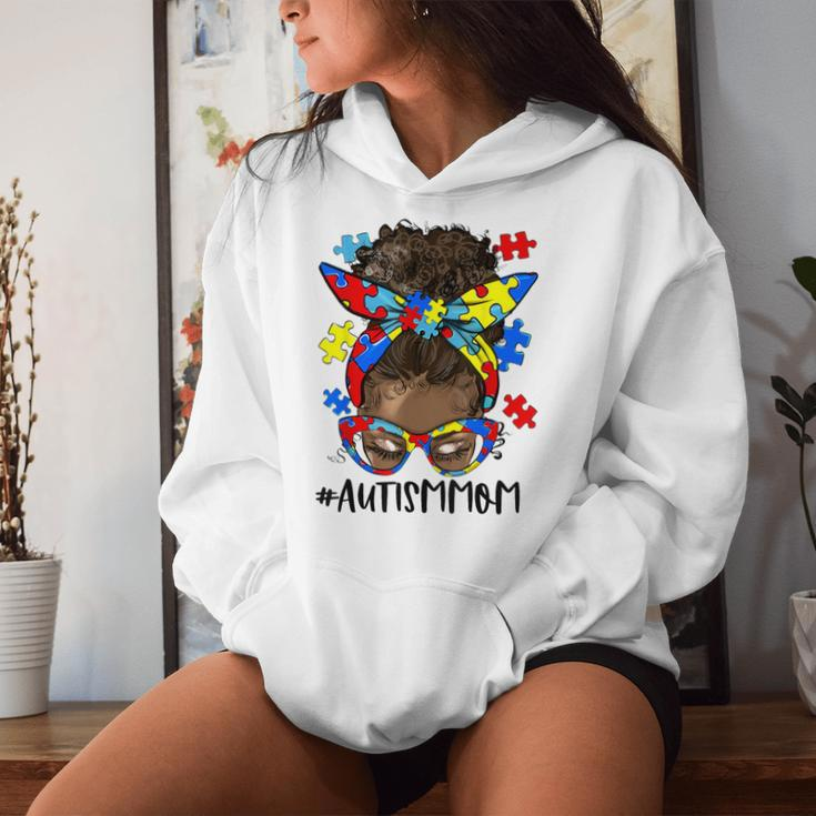 African Black Autism Mom Afro Mother Autism Awareness Women Hoodie Gifts for Her