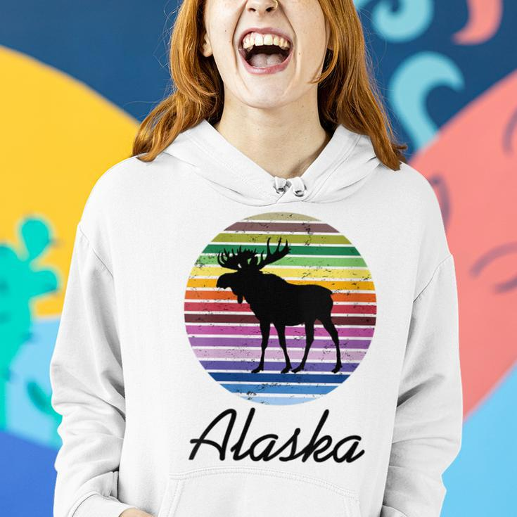 Alaska With Silhouette Of Alaskan Moose Women Hoodie Gifts for Her