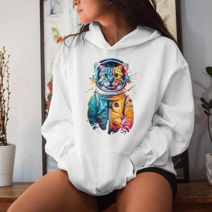 Astronaut Weltraum Katze Mama Papa Männer Kind Bunt Astronaut Weltraum Kapuzenpullover für Damen Geschenke für Sie