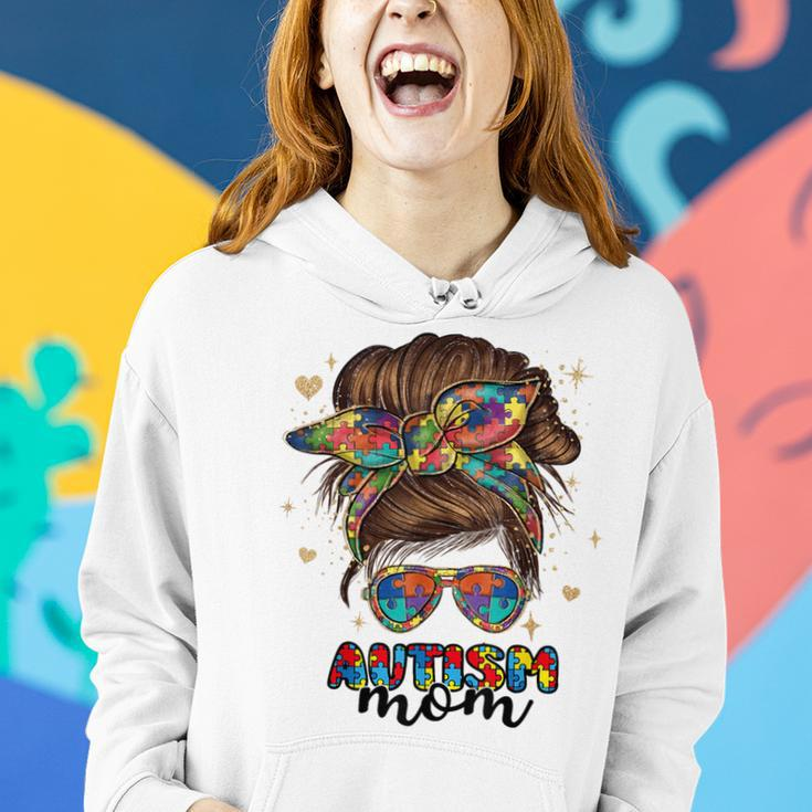 Autism Mom Life Messy Bun Bandana Autism Mom Women Hoodie Gifts for Her