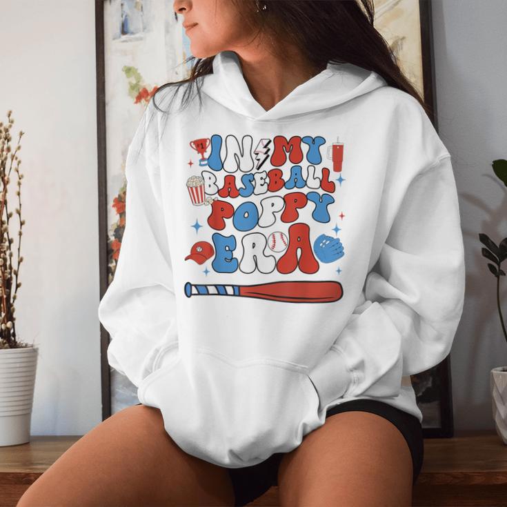 In My Baseball Poppy Era Groovy Baseball Pride Women Hoodie Gifts for Her