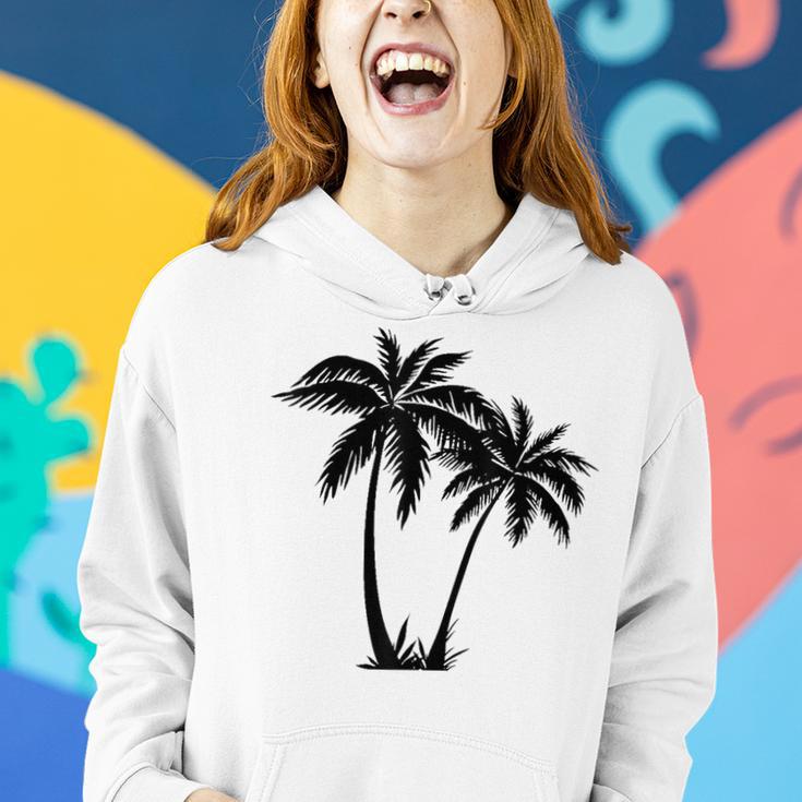 Black White Palm Trees Summer Sun Beach Men Women Hoodie Gifts for Her