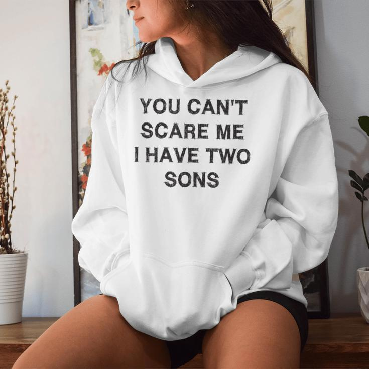 Can't Scare Me Two Sons Mother-Father Day Mom Dad Women Hoodie Gifts for Her