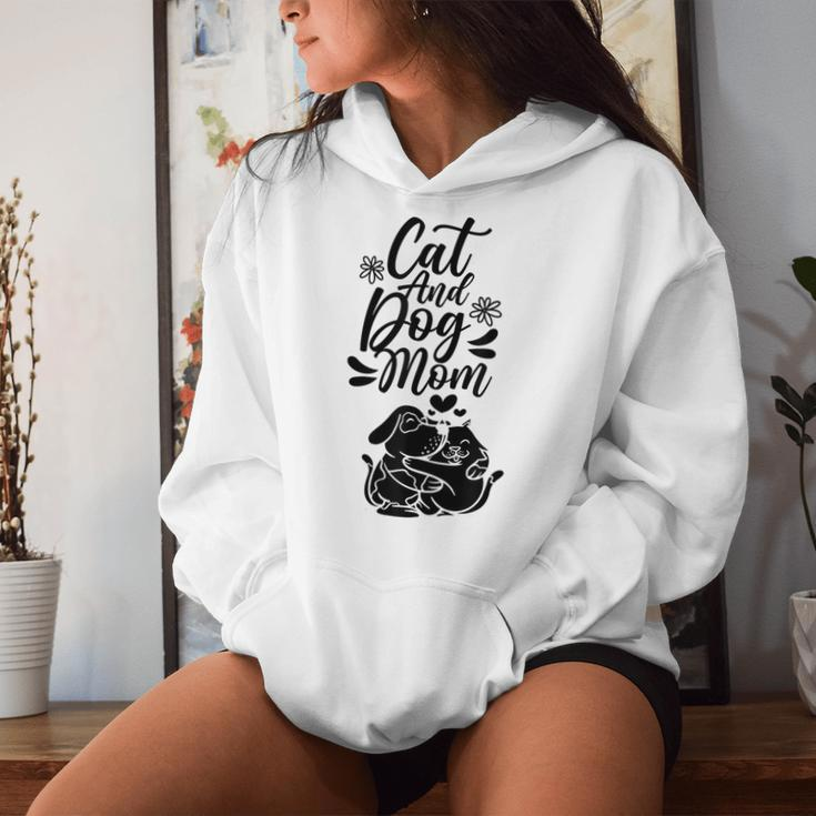 Cat And Dog Mom Dogs Lover Cats Mother Mommy Mama Mother's Women Hoodie Gifts for Her