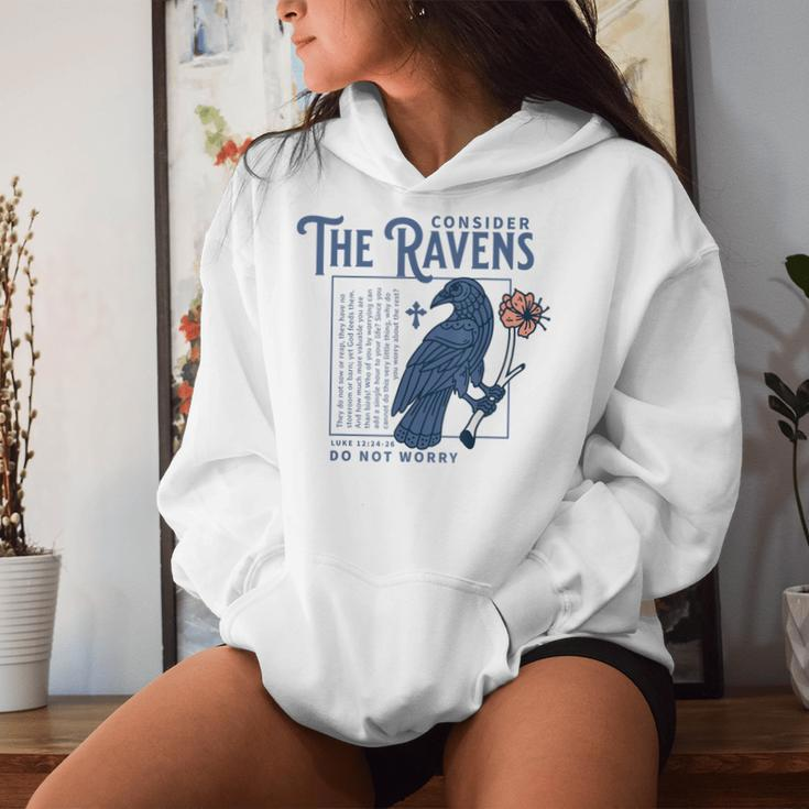 Consider The Ravens Christian Bible Scripture Luke 12 Women Hoodie Gifts for Her