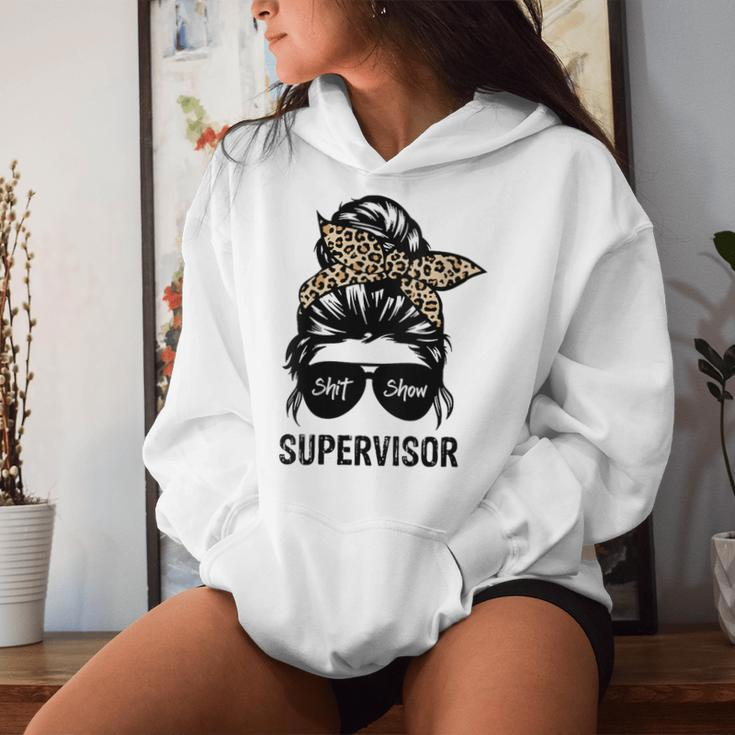 Cool SHIT Show Supervisor Hilarious Vintage For Adults Women Hoodie Gifts for Her