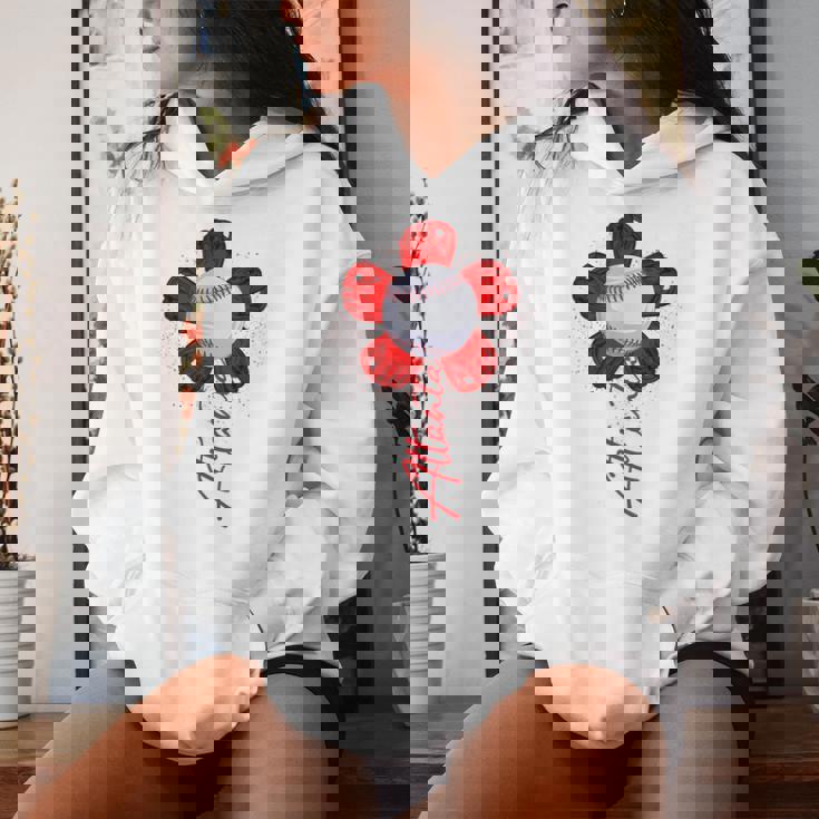 Cute Flower Atlanta Retro Baseball Lover Game Day Women Hoodie Gifts for Her