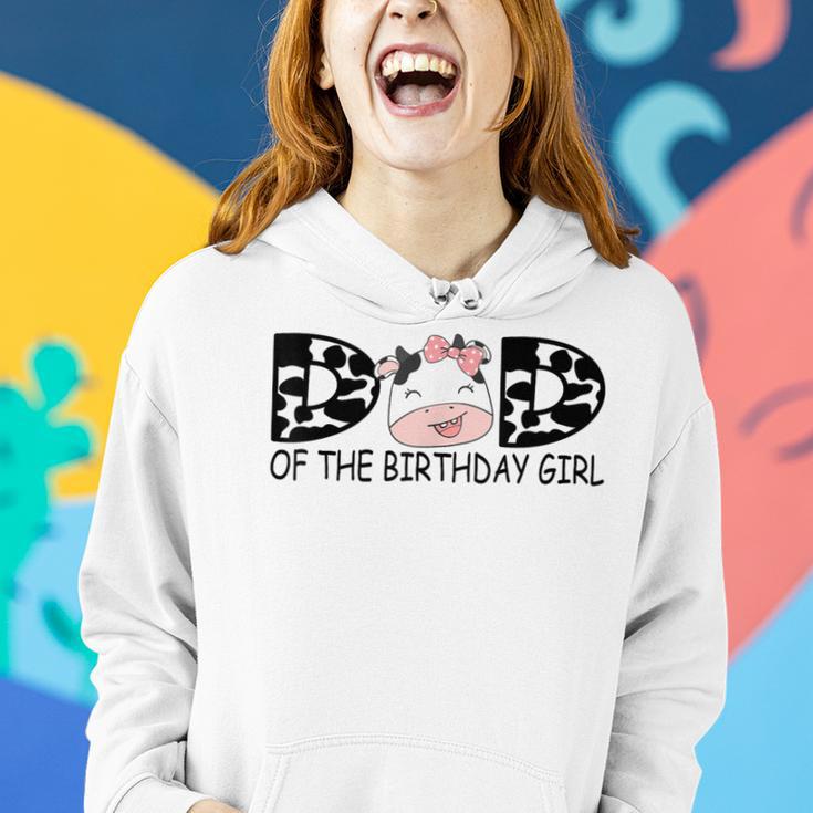 Dad Of The Birthday For Girl Cow Farm First Birthday Cow Women Hoodie Gifts for Her