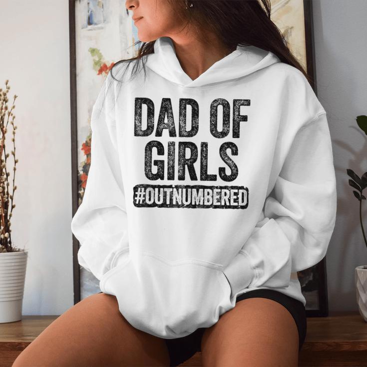 Dad Of Girls Outnumbered Father's Day Women Hoodie Gifts for Her