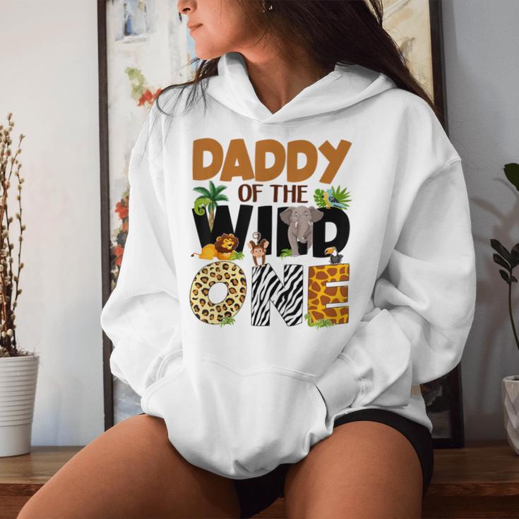 Daddy Of The Birthday Wild One Safari Dad And Mom Boy Family Women Hoodie Gifts for Her