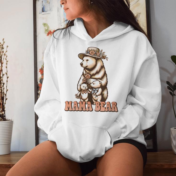 Damen Mama Bear Mom Muttertag Mit-Ausschnitt Kapuzenpullover für Damen Geschenke für Sie