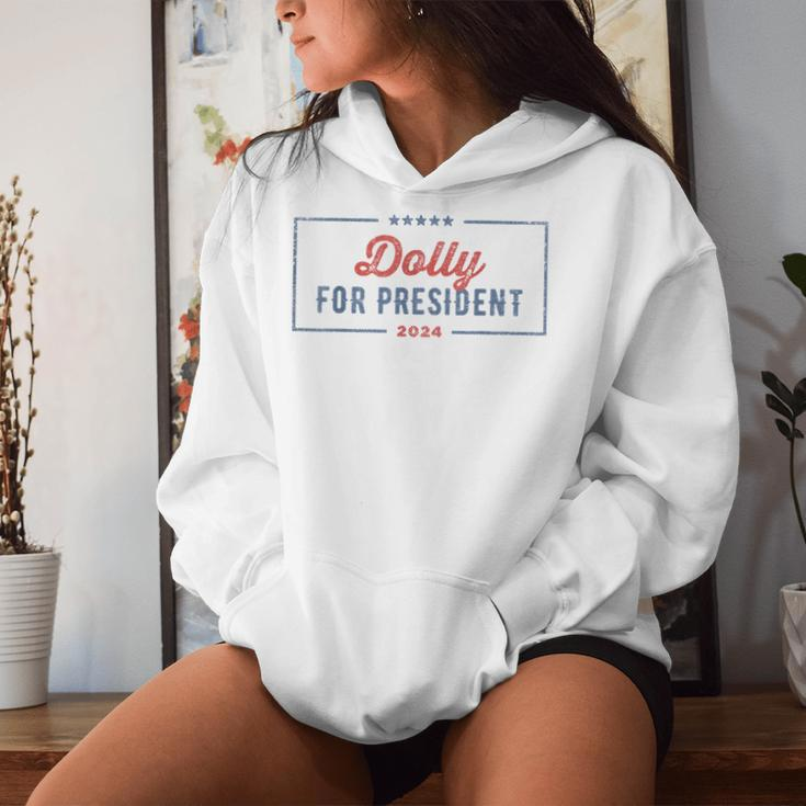 Dolly For President 2024 Retro Dolly Women Hoodie Gifts for Her