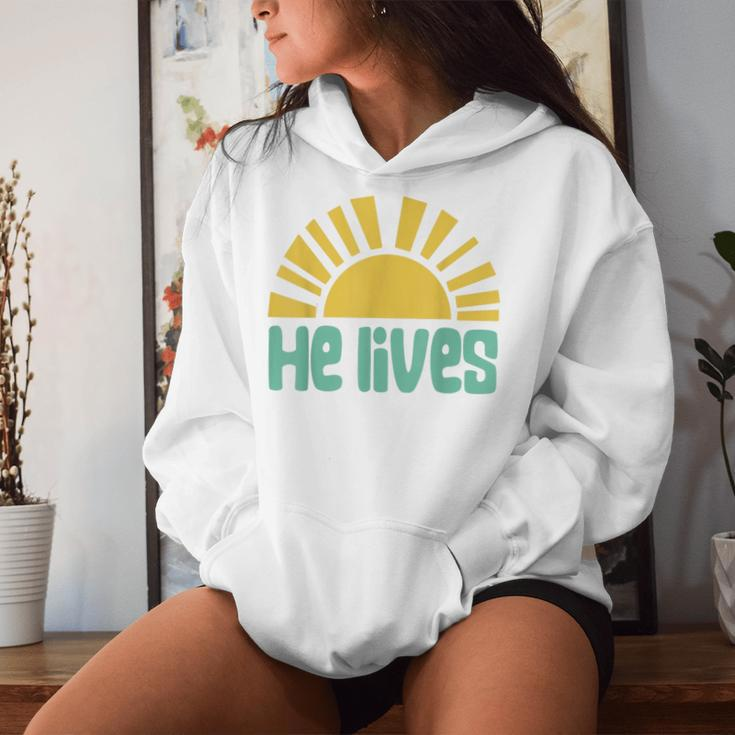 Easter He Lives Christian Family Matching Easter Toddler Women Hoodie Gifts for Her