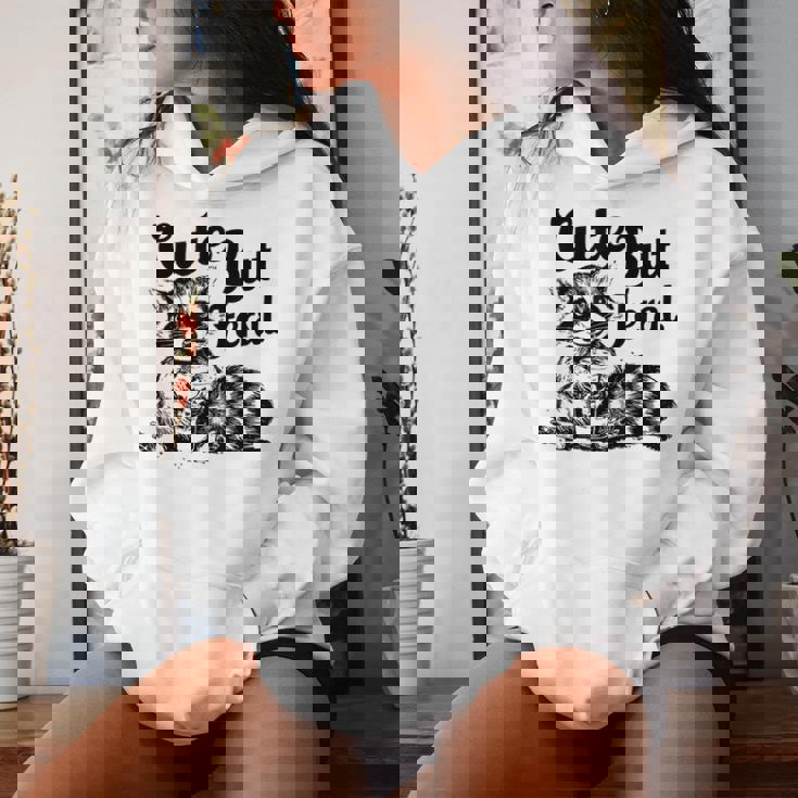Feral Girl Summer Meme Cute But Feral Raccoon Vacation Women Hoodie Gifts for Her