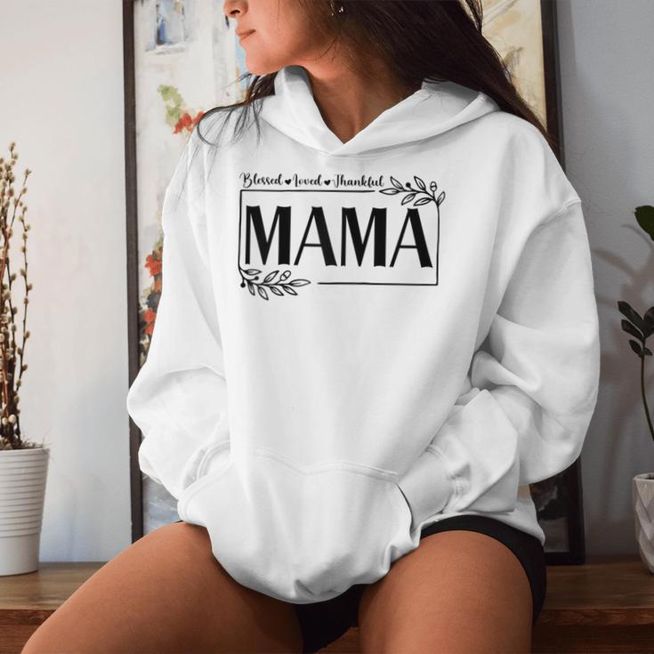 Gesegnet Geliebt Dankbar Mama Mama Mama Muttertag Raglan Kapuzenpullover für Damen Geschenke für Sie