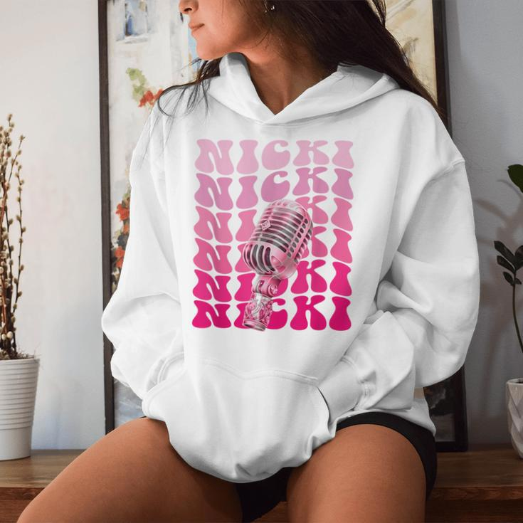 Girl Retro Personalized Name Nicki I Love Nicki Vintage 80S Women Hoodie Gifts for Her