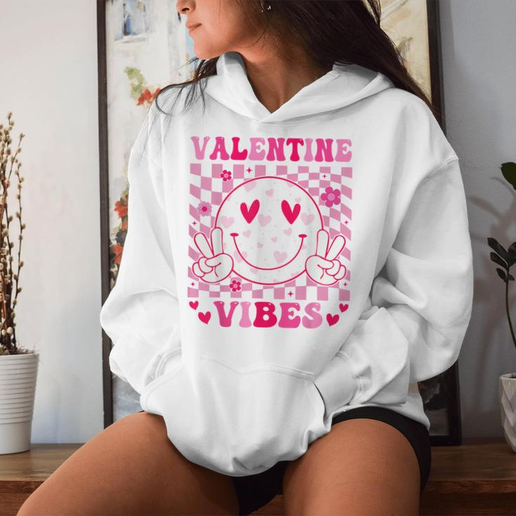 Groovy Valentines Day For Girl Valentine Vibes Women Hoodie Gifts for Her