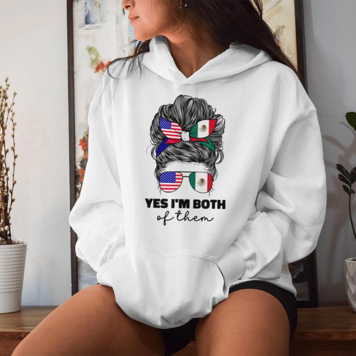 Half Mexican And American Mexico America Usa Flag Girl Women Women Hoodie Gifts for Her