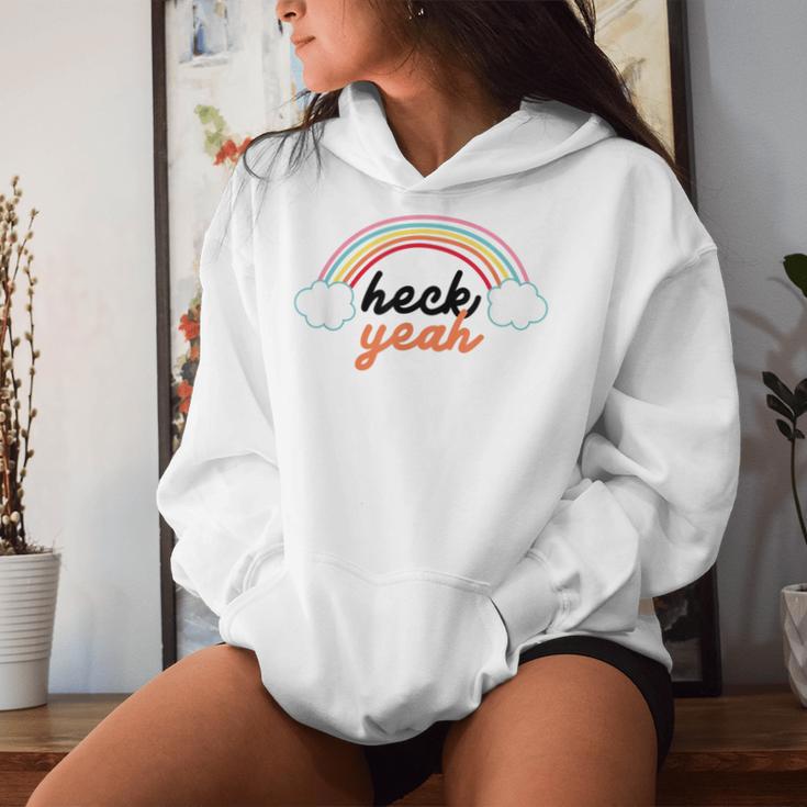 Heck Yeah Graphic Rainbow Women Hoodie Gifts for Her