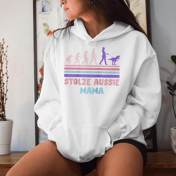 Hundemama Stolze Aussie Mama Australian Shepherd Besitzerin Raglan Kapuzenpullover für Damen Geschenke für Sie