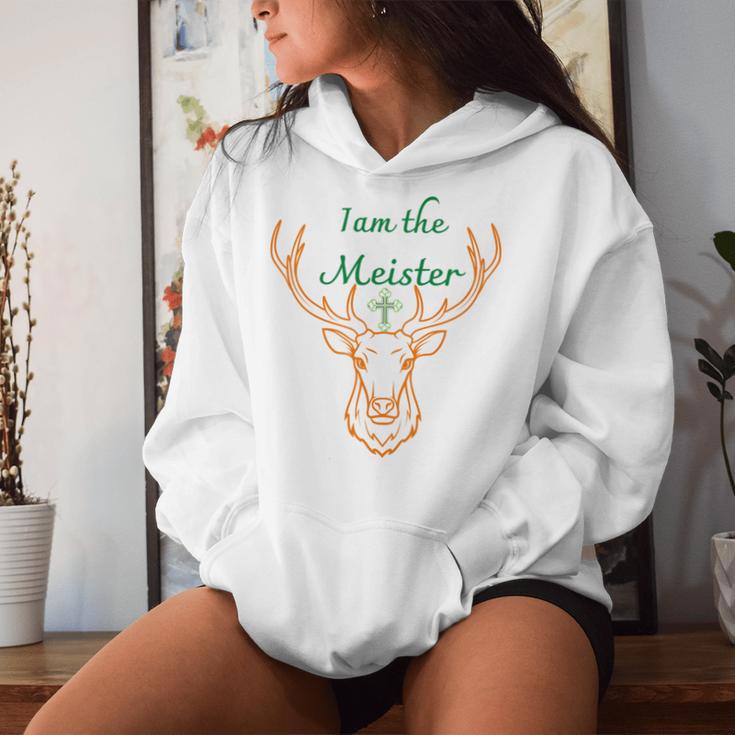 Ich Bin Der Meister Jaegermeister Papa Mama Hirsch Kapuzenpullover für Damen Geschenke für Sie