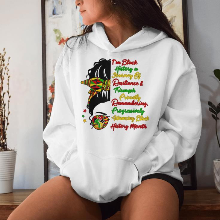 I'm Black History Messy Bun Black Queen Afro Girl Bhm Pride Women Hoodie Gifts for Her