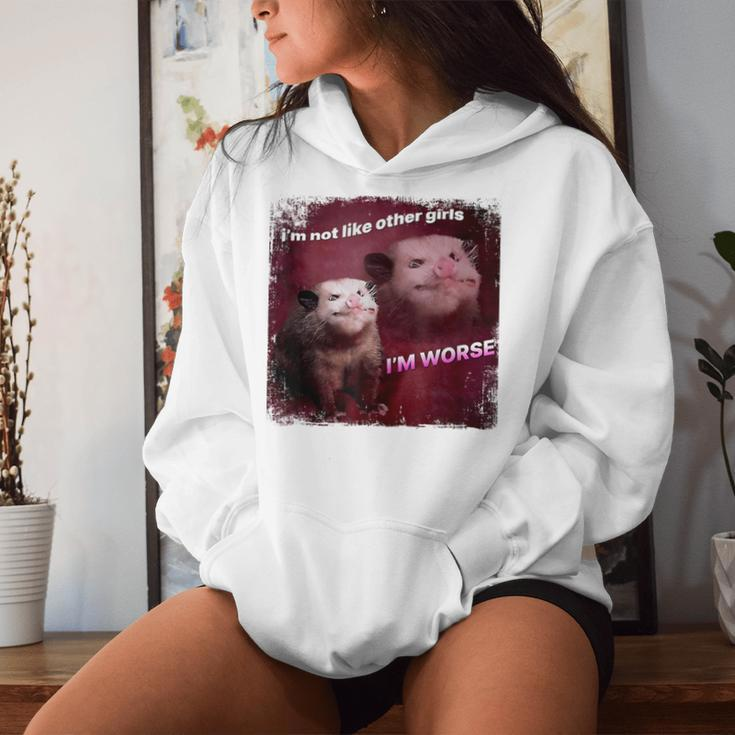 I’M Not Like Other Girls I’M Worse Sarcastic Possum Women Hoodie Gifts for Her