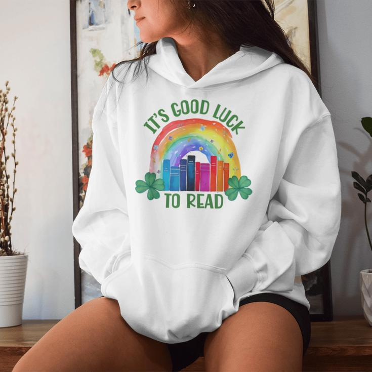 It's Good Luck To Read St Patrick's Day Teacher Librarian Women Hoodie Gifts for Her