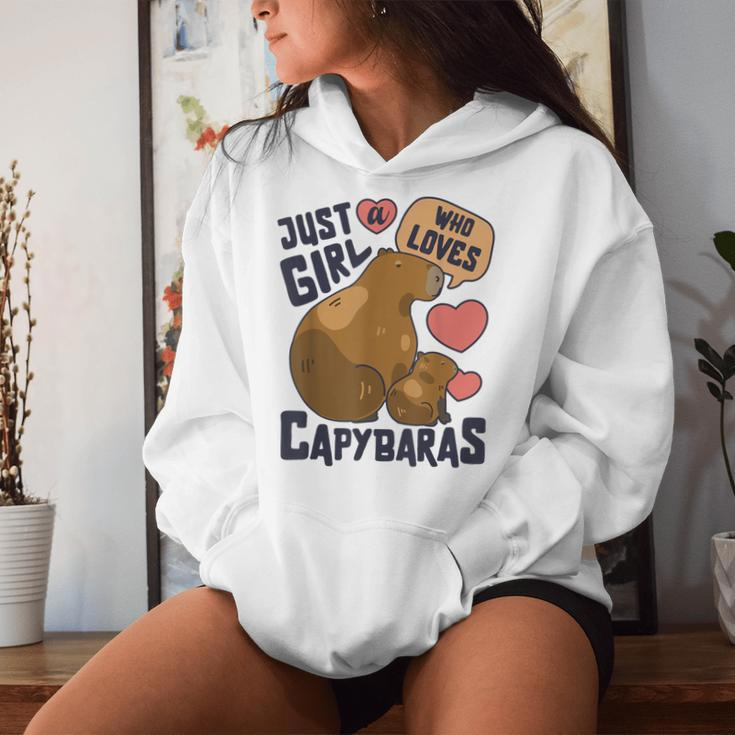 Just A Girl Who Loves Capybaras Capybara Lover Rodent Animal Women Hoodie Gifts for Her