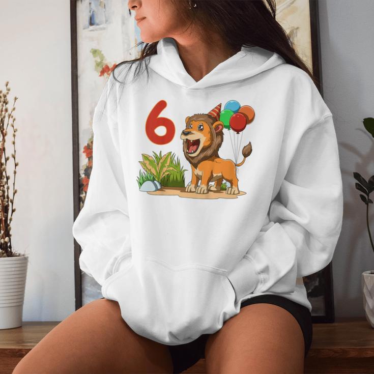 Kinder 6 Geburtstag Löwe Sechs Jahre Geschenk Für Jungen Und Mädchen Kapuzenpullover für Damen Geschenke für Sie