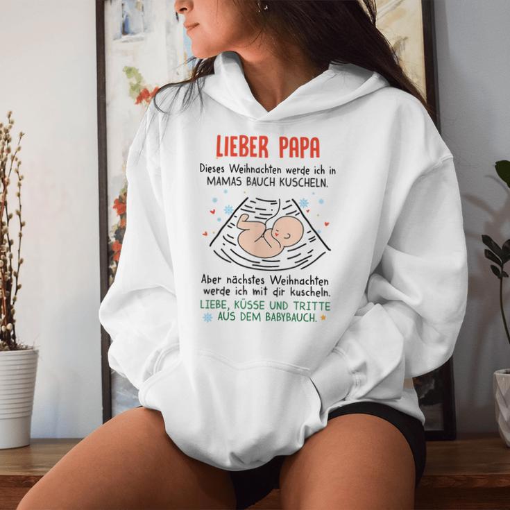 Lieber Papa Dieses Weihnachten Werde Ich In Mamas Belly Kapuzenpullover für Damen Geschenke für Sie