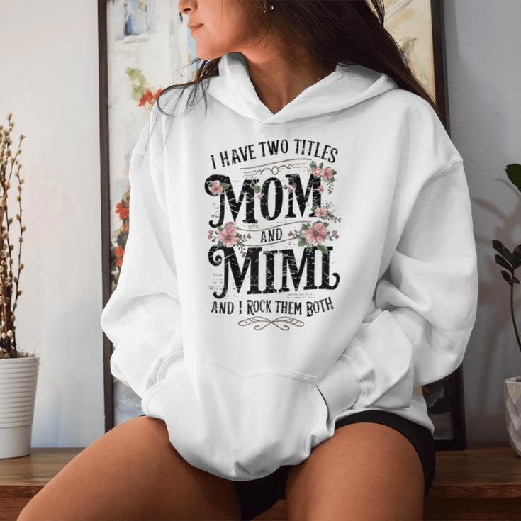 Lustige Oma Geschenke Boho Floral Zwei Titel Mama Und Mimi Kapuzenpullover für Damen Geschenke für Sie