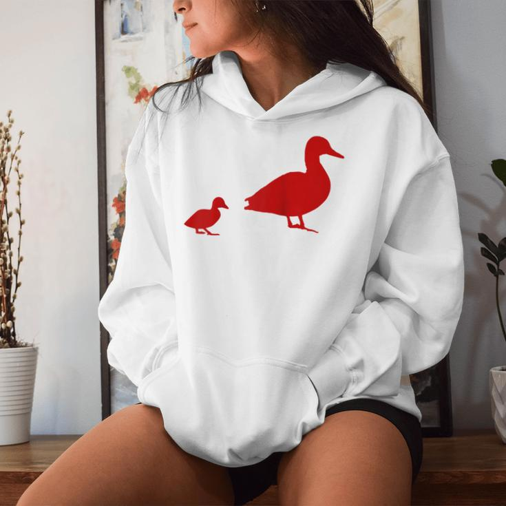 Mama Duck 1 Duckling Animal Family R Women Hoodie Gifts for Her