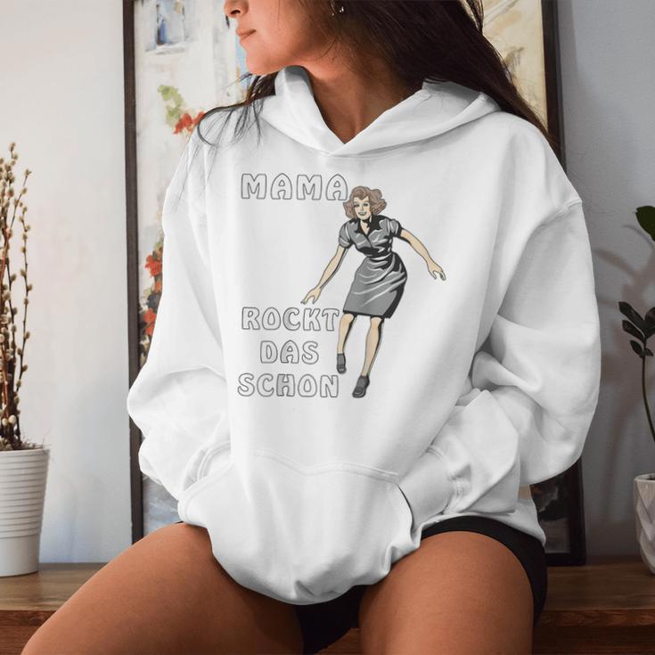 Mama Rockt Das Schon Papaater Kind Familie Mama Raglan Kapuzenpullover für Damen Geschenke für Sie