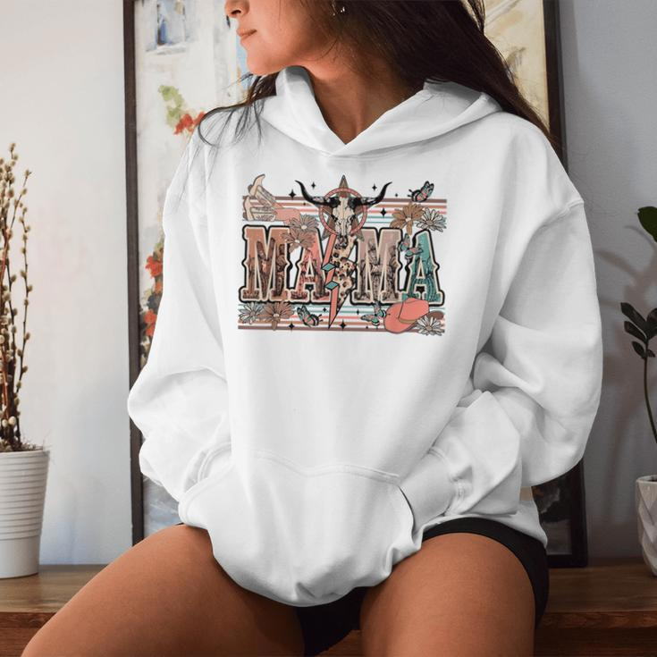 Mama Western Country Cow Skull Cowhide Mom Hippies Mama Women Hoodie Gifts for Her