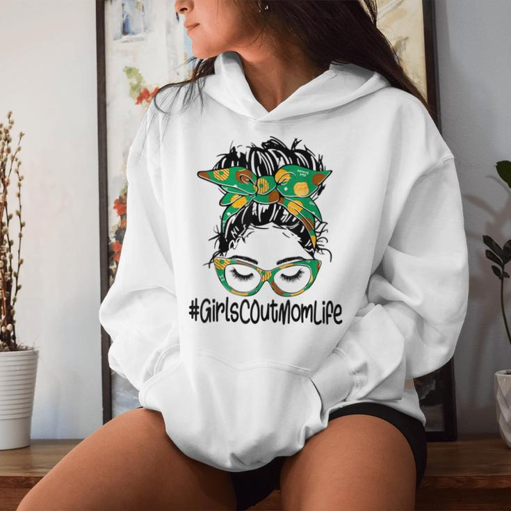 Messy Bun Girls Scout Mom Life Cookie Bakery Women Hoodie Gifts for Her