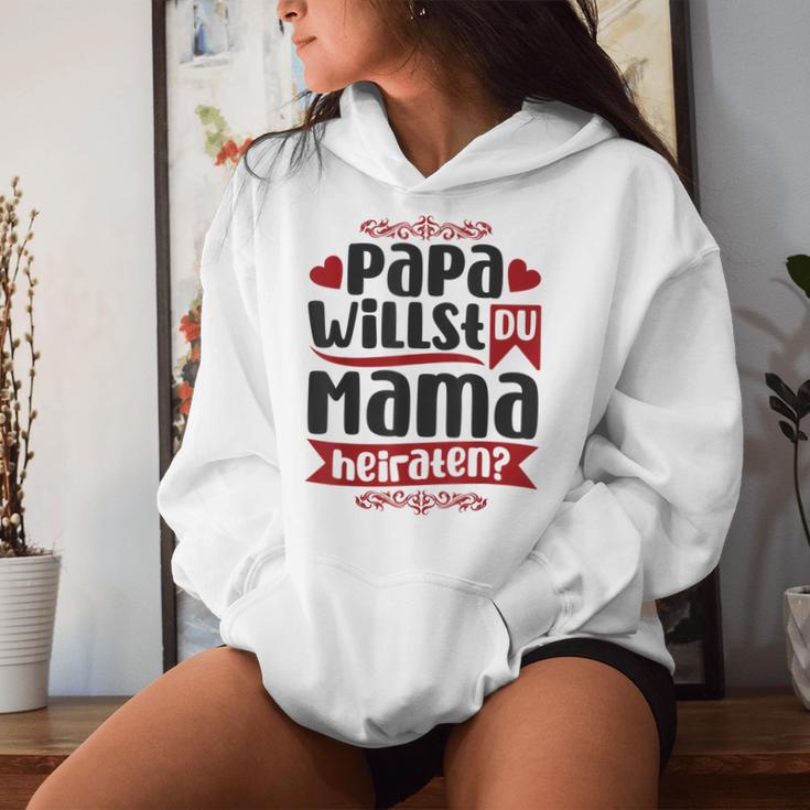 Papa Wollu Du Mama Heiraten Proposal Engagement Kapuzenpullover für Damen Geschenke für Sie