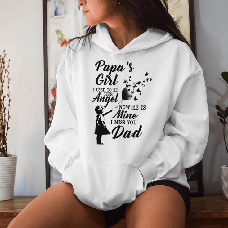 Papas Girl Ich War Früher Sein Engel Jetzt Ist Er Mein Miss Dad Gray S Kapuzenpullover für Damen Geschenke für Sie