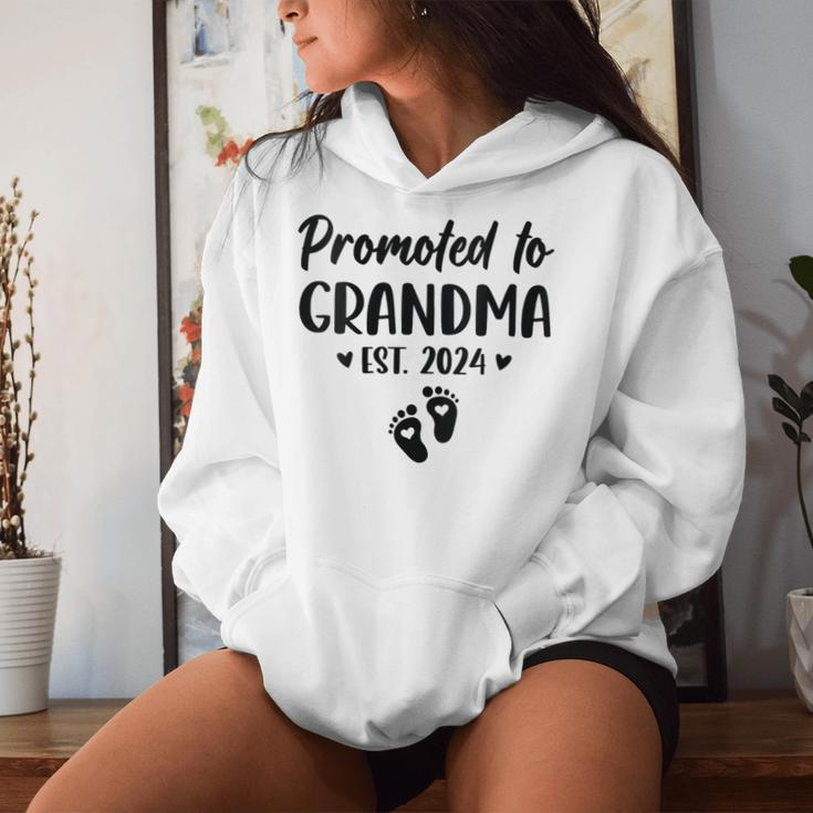 Promoted To Grandma Est 2024 New Grandma Grandmother Women Hoodie Gifts for Her