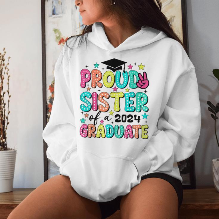 Proud Sister Of 2024 Graduate Class Graduation Last School Women Hoodie Gifts for Her