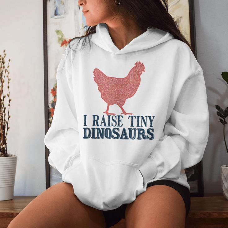 I Raise Tiny Dinosaurs Vintage Retro Chicken Silhouette Women Hoodie Gifts for Her