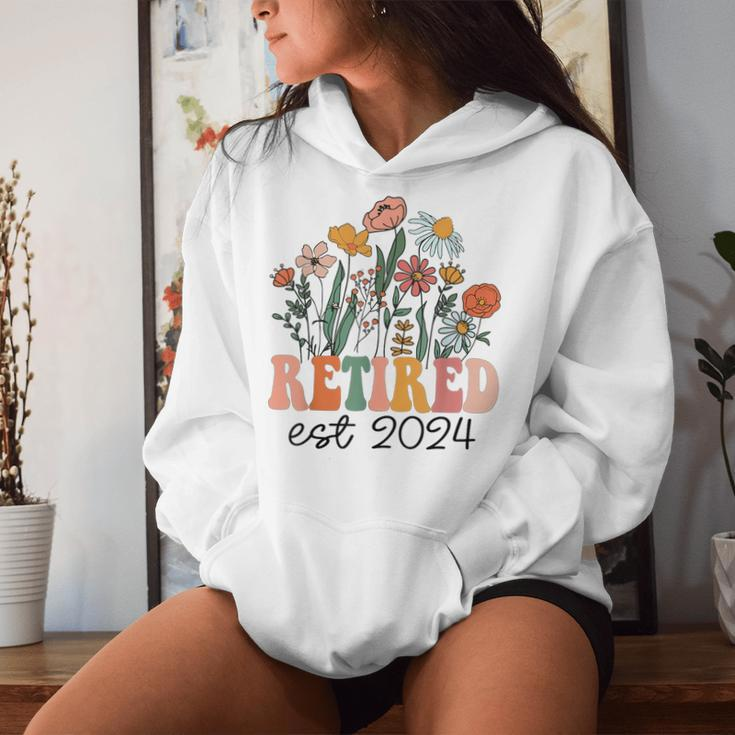 Retired 2024 Retirement For 2024 Wildflower Women Hoodie Gifts for Her