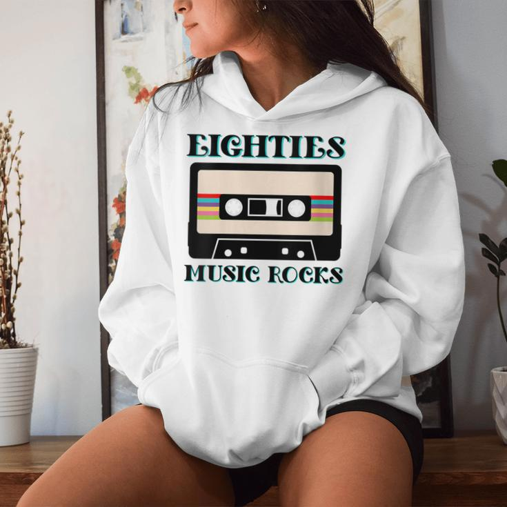 Retro 80S Eighties Music Rocks Cassette Tape Vintage Band Women Hoodie Gifts for Her
