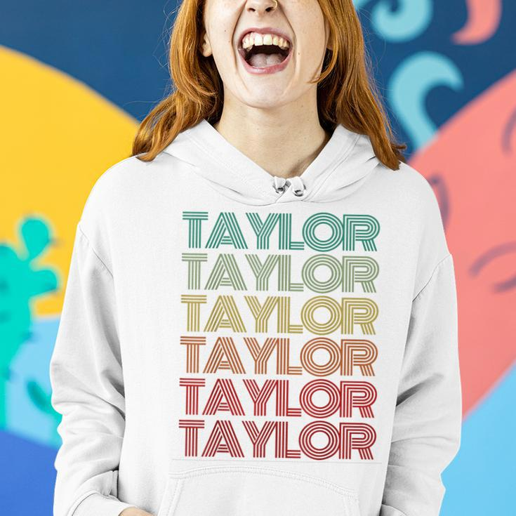Retro First Name Taylor Girl Boy Personalized Groovy Youth Women Hoodie Gifts for Her