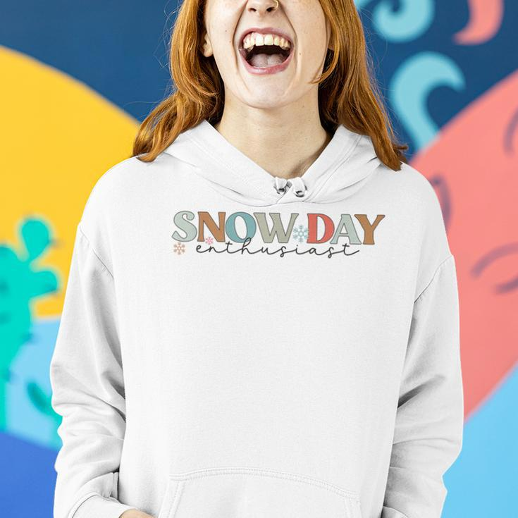 Retro Snow Day Enthusiast Christmas Teacher Winter Holiday Women Hoodie Gifts for Her