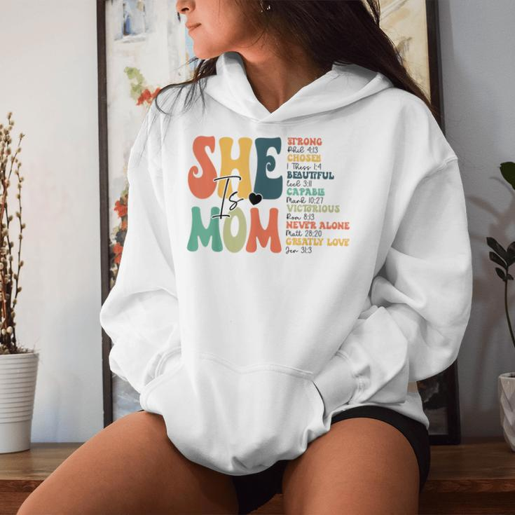 She Is Mom Christian Bible Verse Religious Mother's Day Women Hoodie Gifts for Her